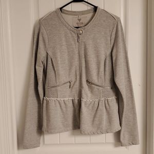 GUESS sweatshirt moto jacket size L